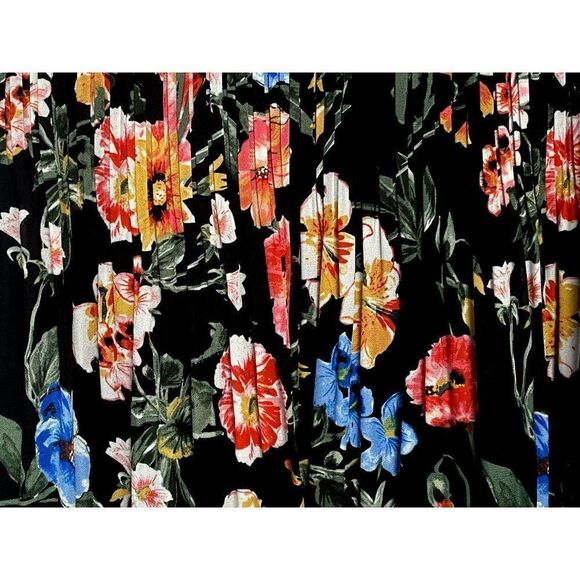 Spence Accordion Pleat Floral Pull-On Skirt Fully Lined Elastic Waist Sz L NEW - Picture 3 of 4